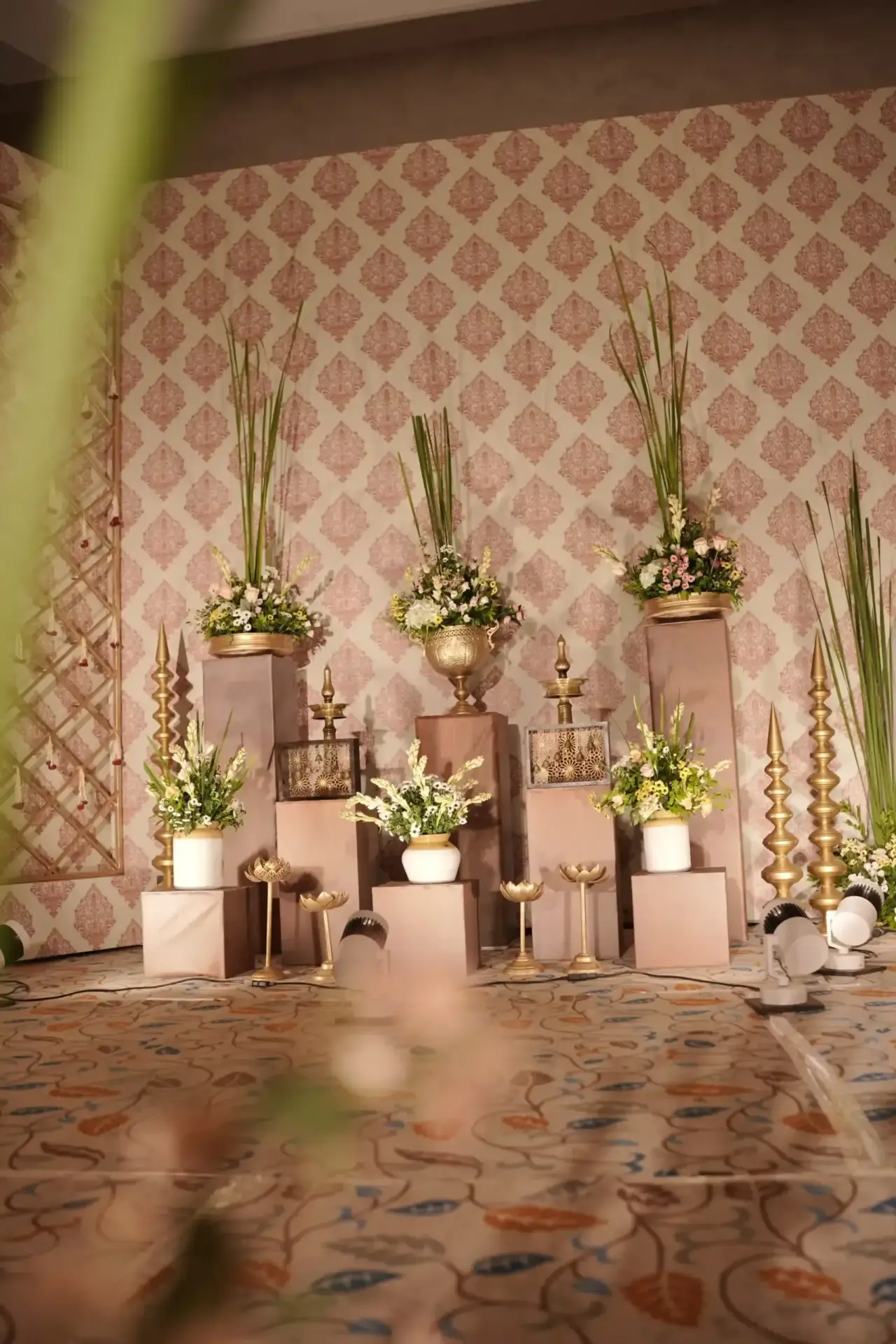 Premium Wedding Planners in Kerala designing an elegant wedding stage decoration