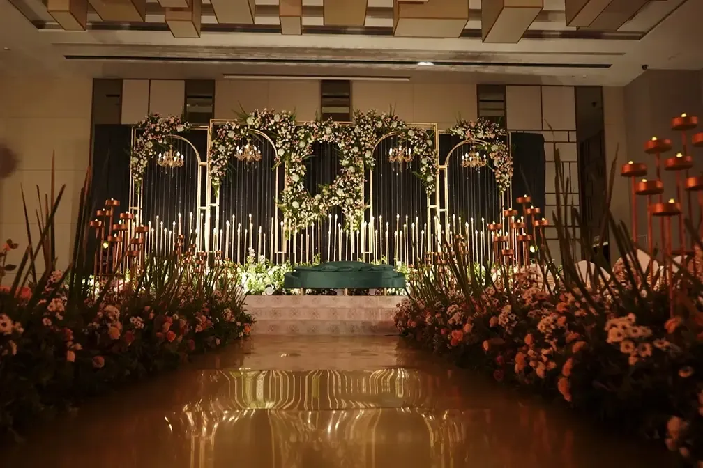 Wedding stage décor by Top Wedding Planners in Kerala